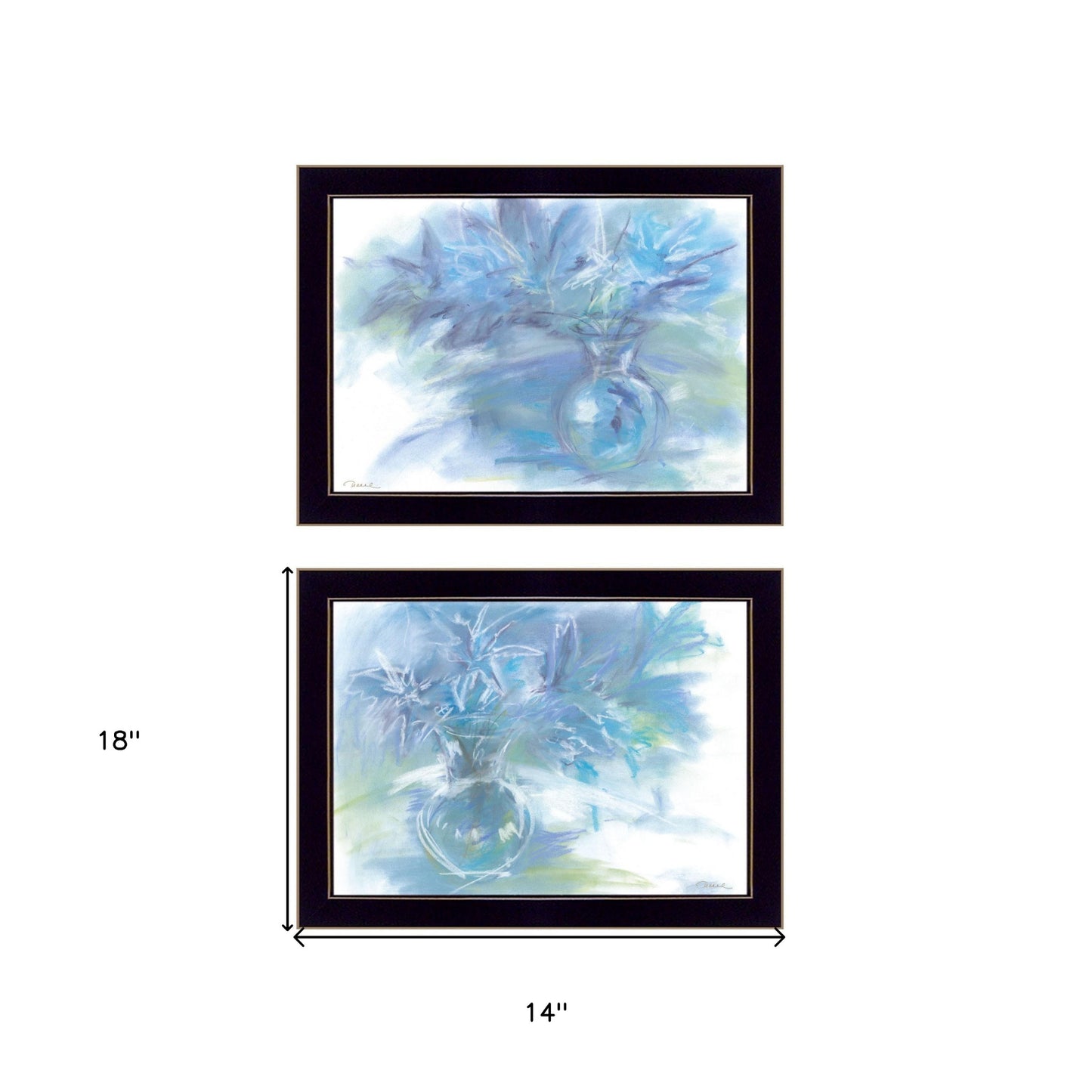 Set Of Two Morning Glory 3 Black Framed Print Wall Art