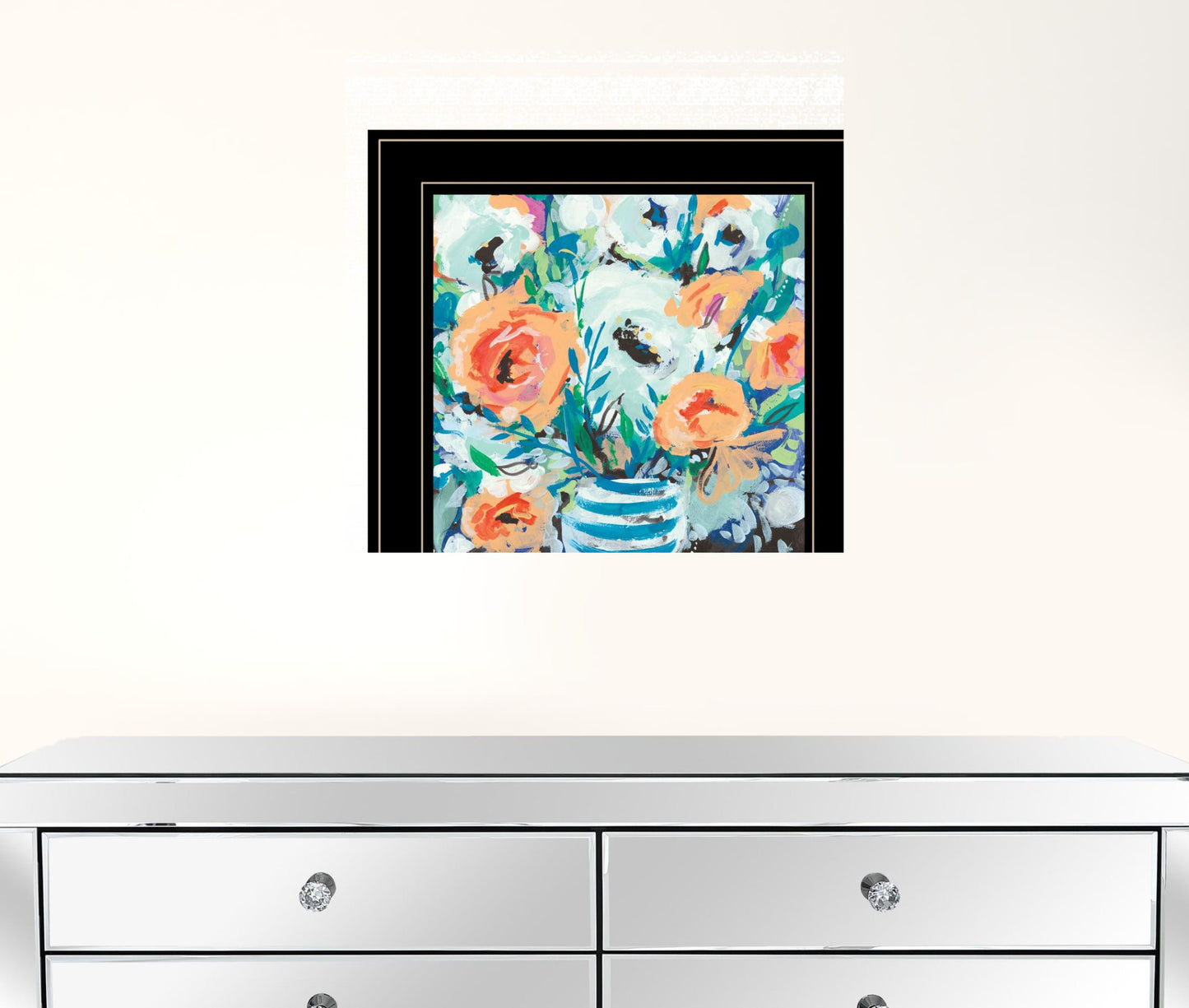 Fancy Florals II 3 Black Framed Print Wall Art