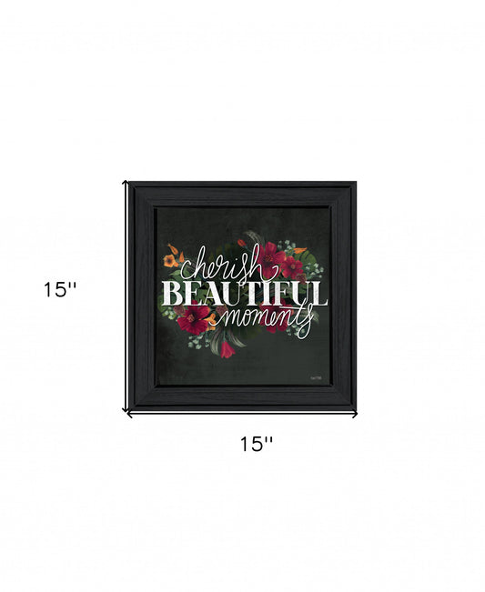 Cherish The Moments 3 Black Framed Print Wall Art