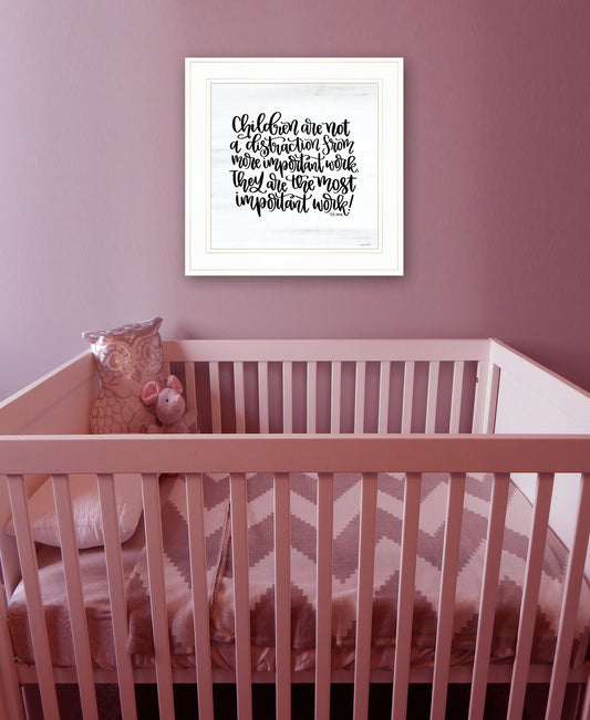 The Most Important Work 2 White Framed Print Wall Art