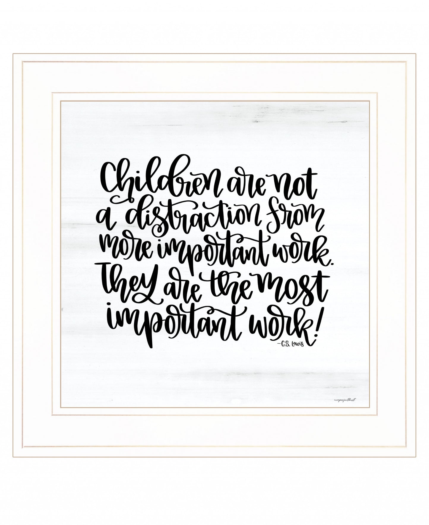 The Most Important Work 2 White Framed Print Wall Art