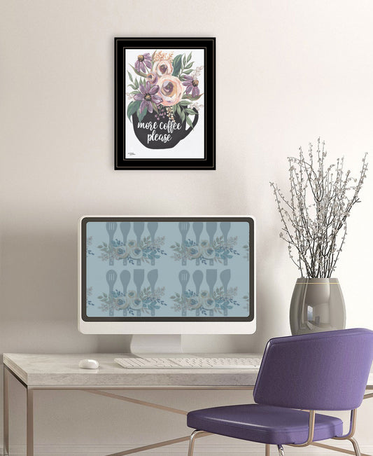 More Coffee Please 2 Black Framed Print Wall Art