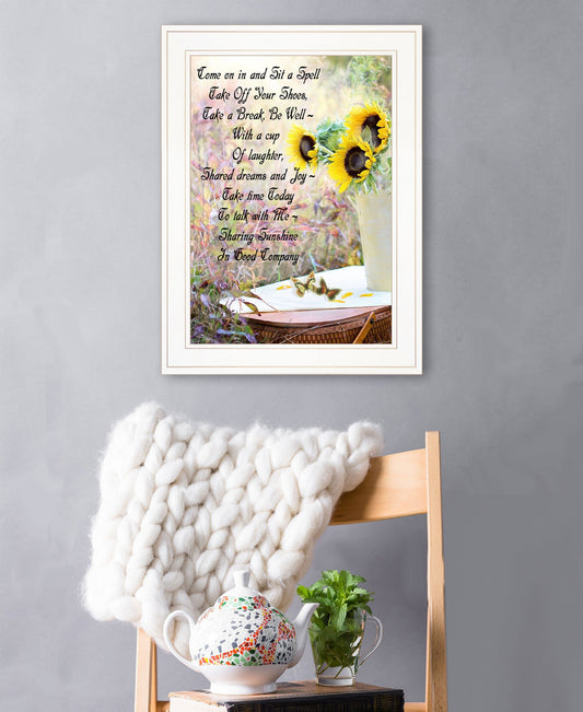 Sharing Sunshine 2 White Framed Print Wall Art