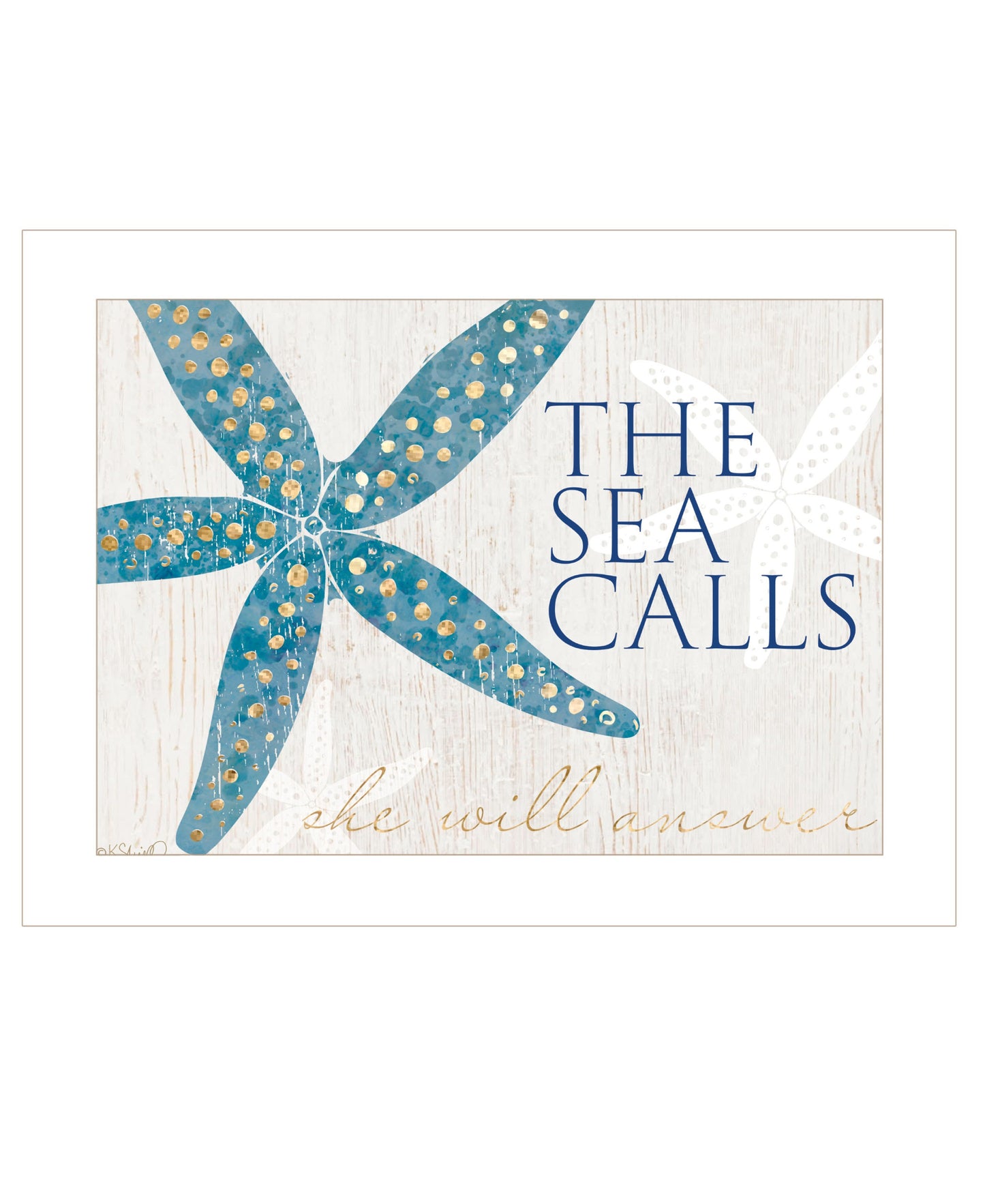 The Sea Calls 1 White Framed Print Wall Art