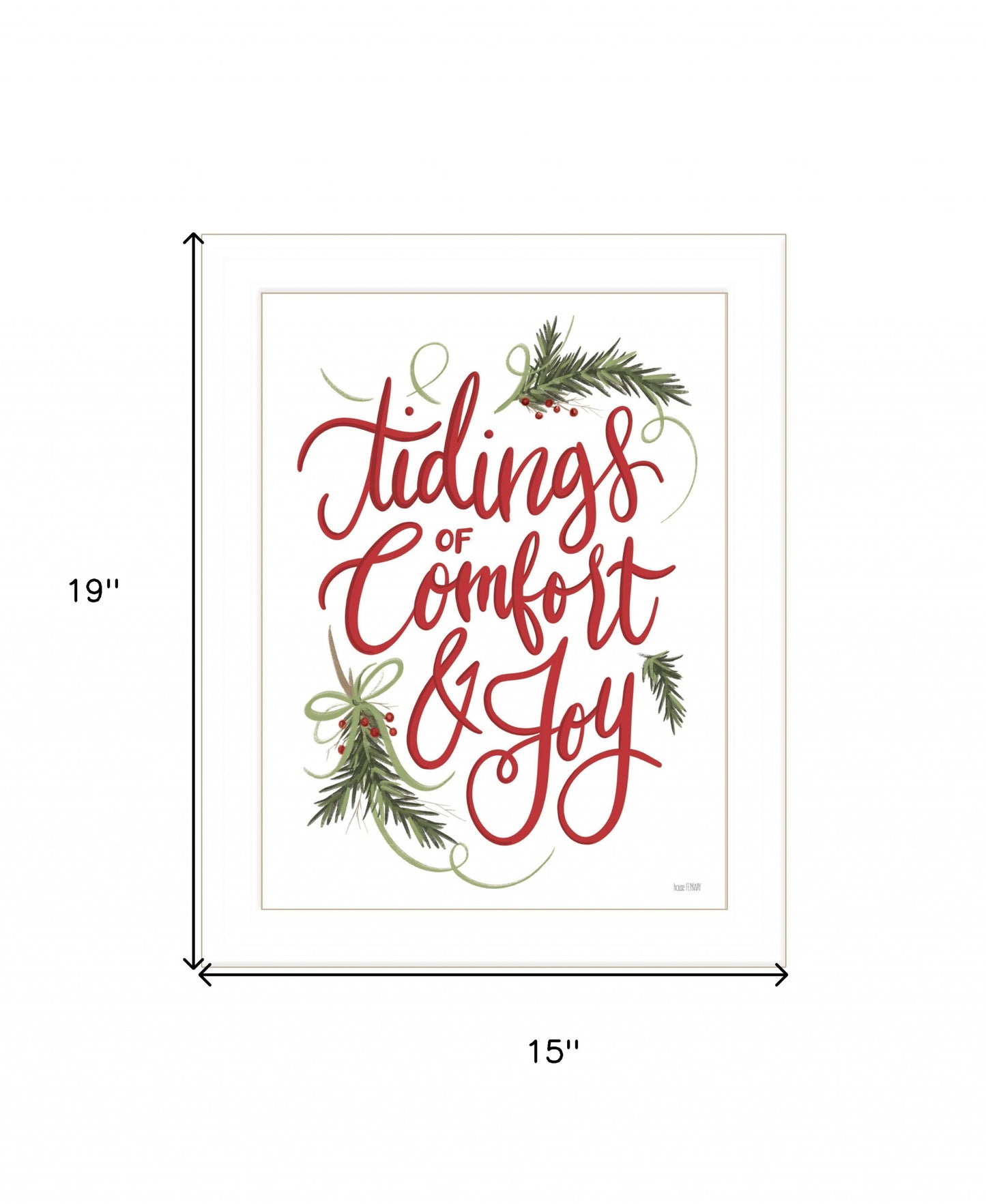 Tidings Of Comfort & Joy 2 White Framed Print Wall Art