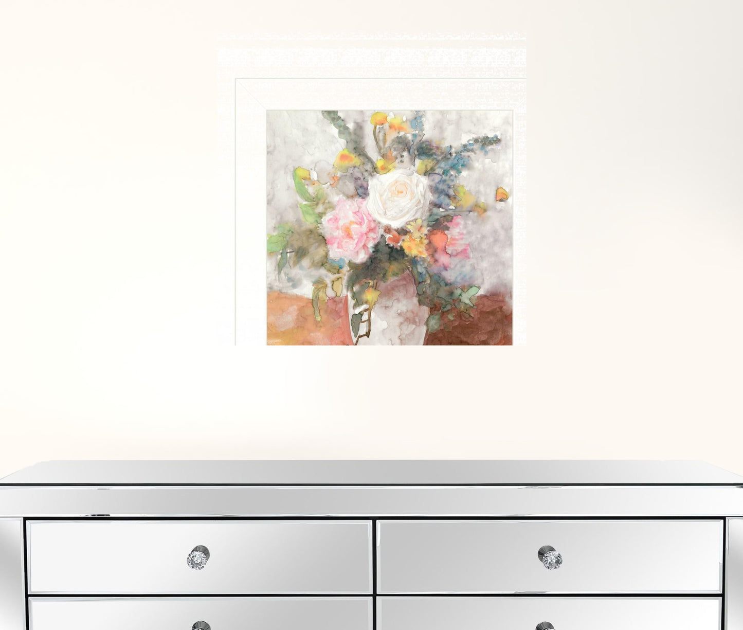 Table Bouquet 2 [1] White Framed Print Wall Art