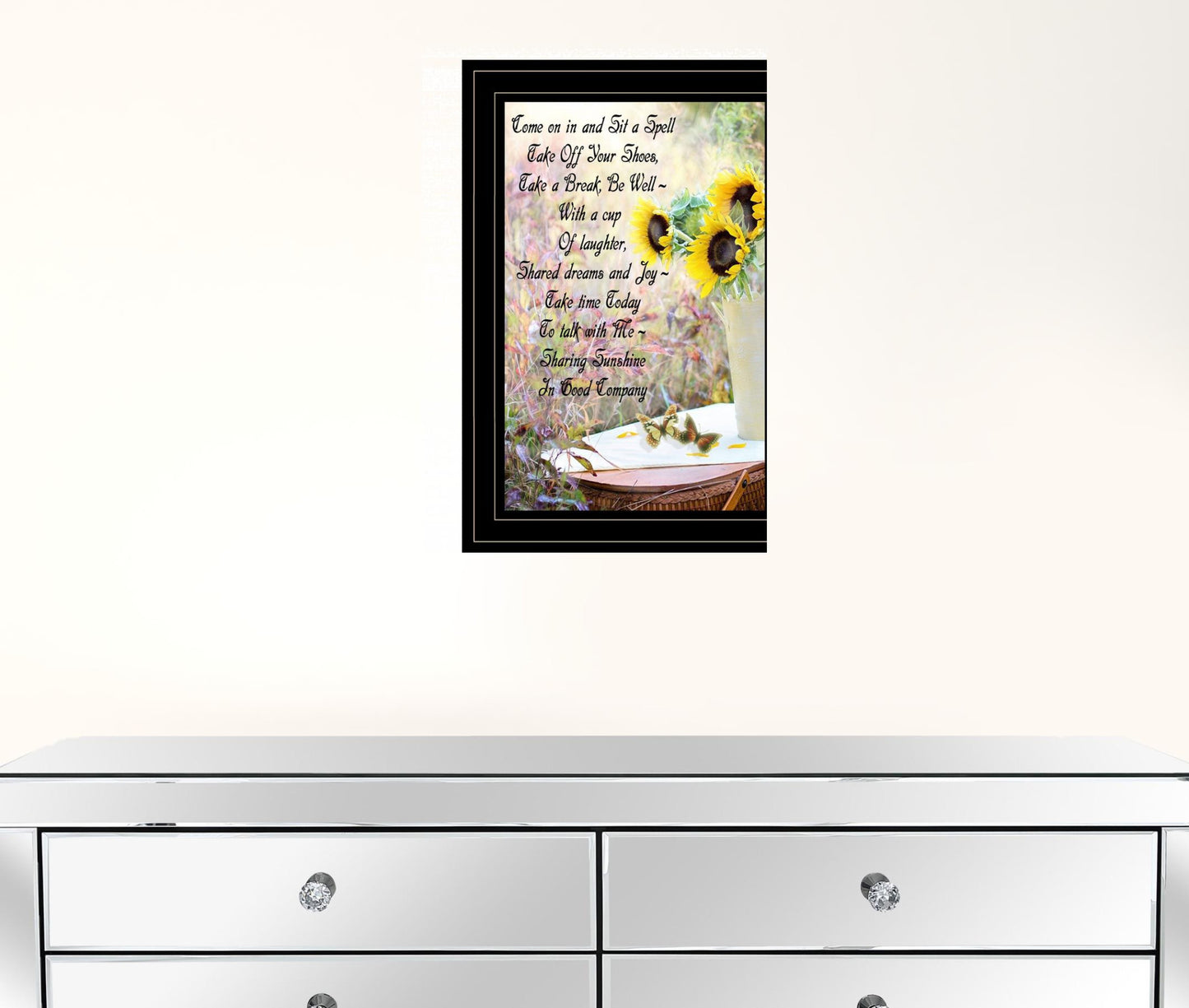 Sharing Sunshine 1 Black Framed Print Wall Art