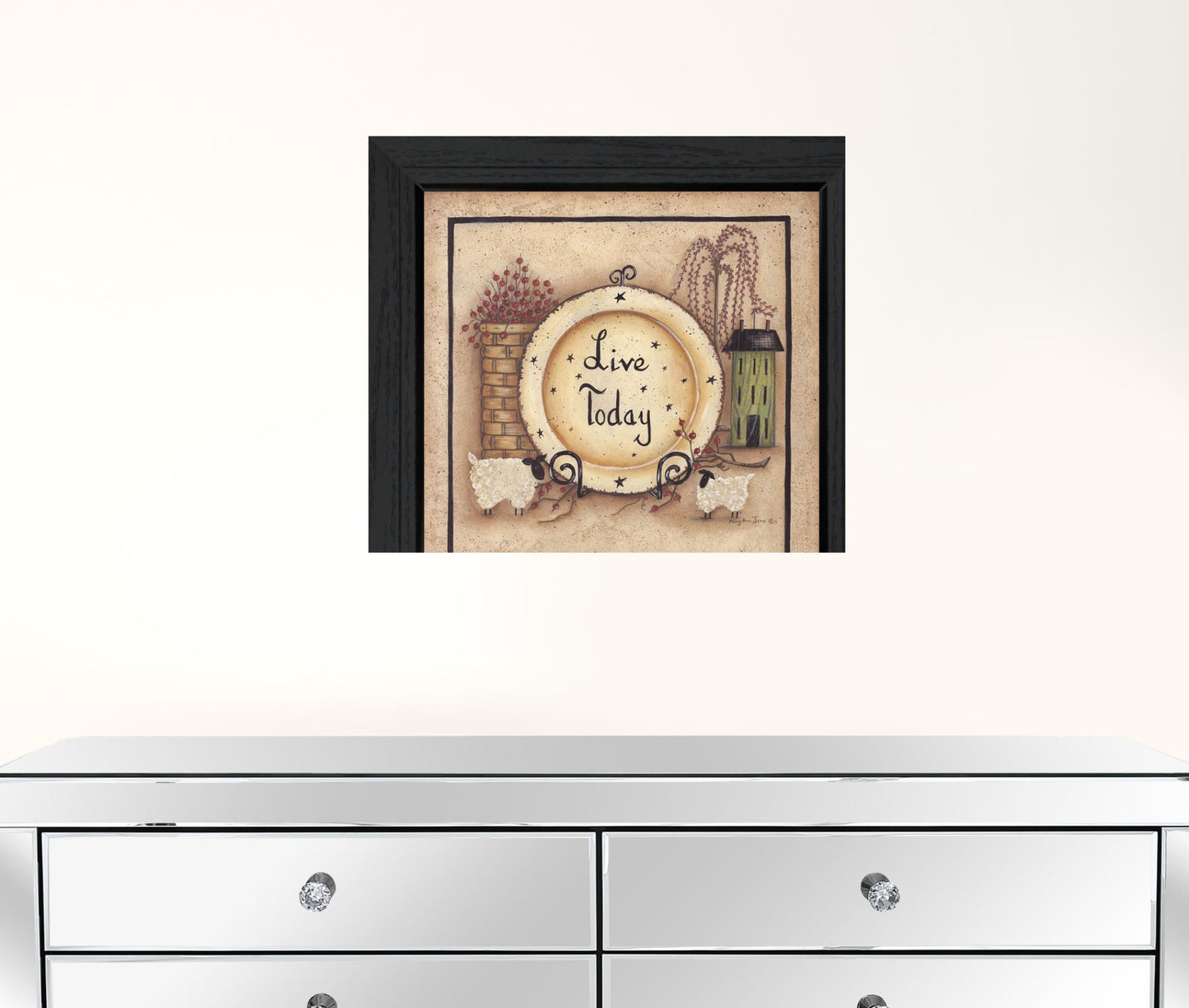 Live Today 4 Black Framed Print Wall Art