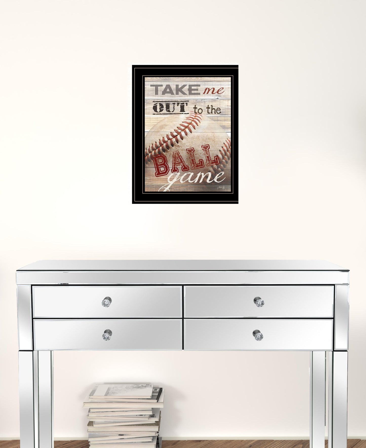 Take Me Out To The Ball Game 2 Black Framed Print Wall Art