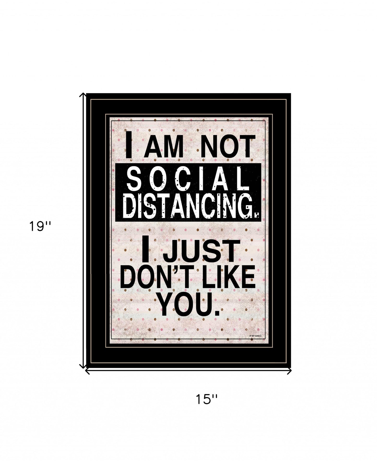 Social Distancing 2 Black Framed Print Wall Art