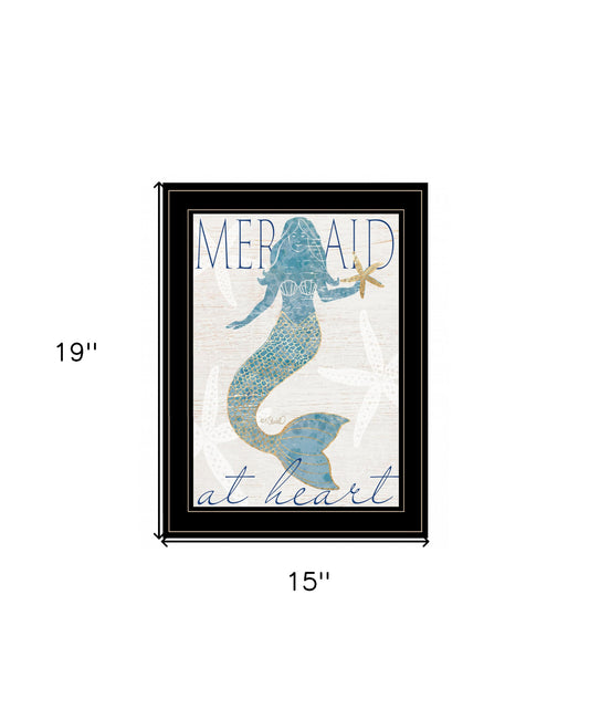 Mermaid At Heart 2 Black Framed Print Wall Art