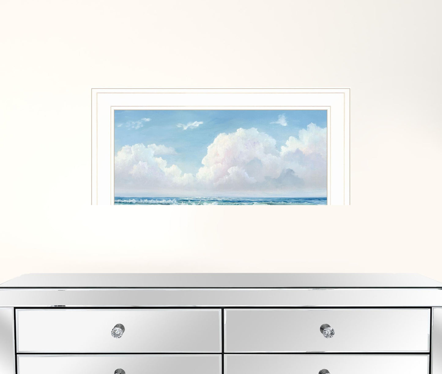 Beach 7 White Framed Print Wall Art