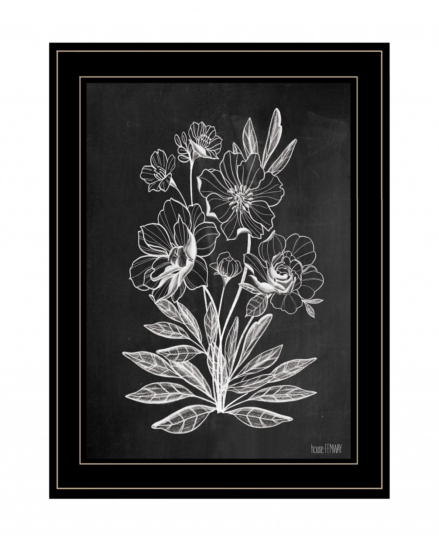 Vintage Chalkboard 3 Black Framed Print Wall Art