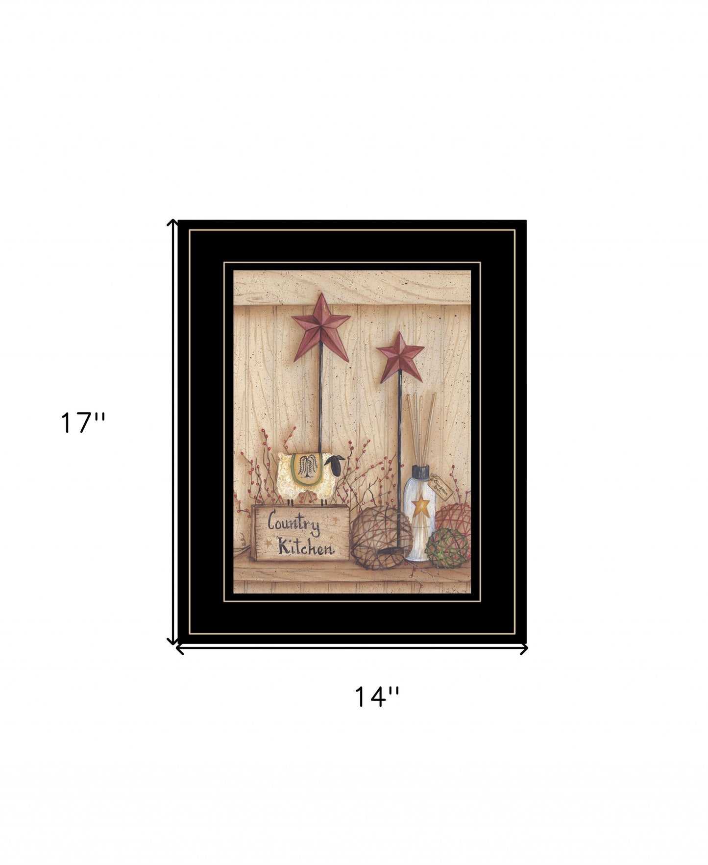 Country Kitchen 4 Black Framed Print Wall Art
