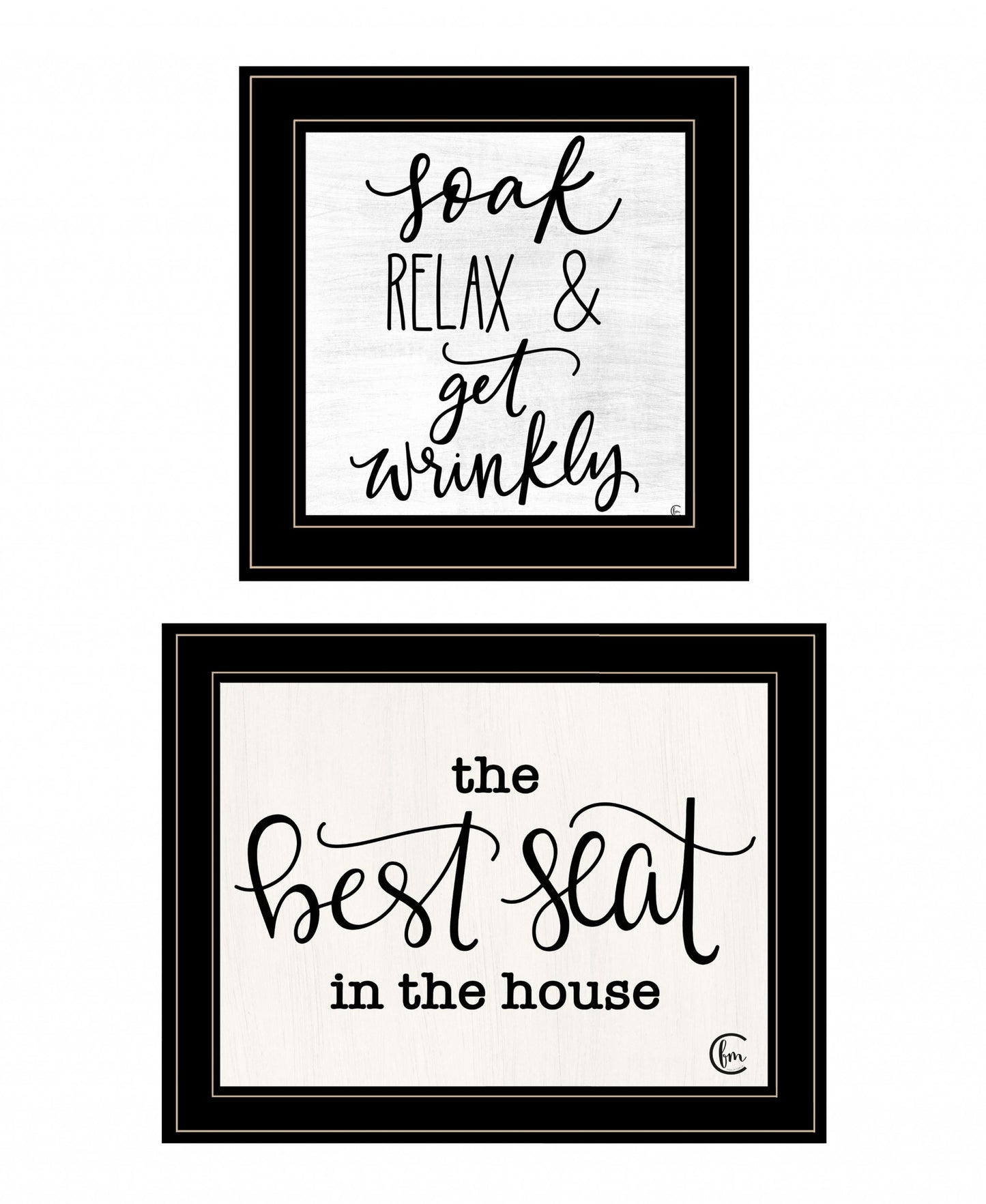 Set Of Two The Best Seat In The House 2 Black Framed Print Wall Art