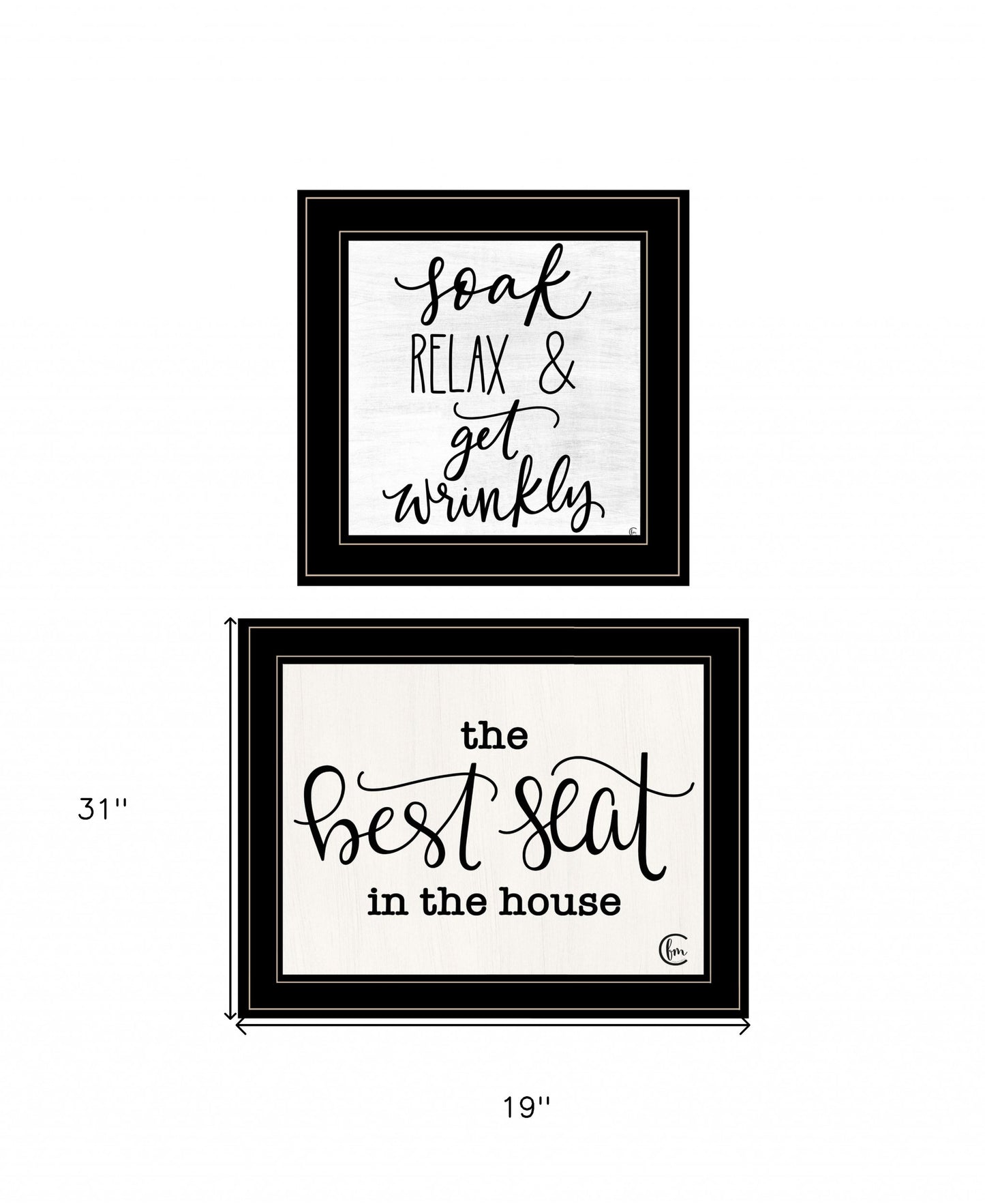 Set Of Two The Best Seat In The House 2 Black Framed Print Wall Art