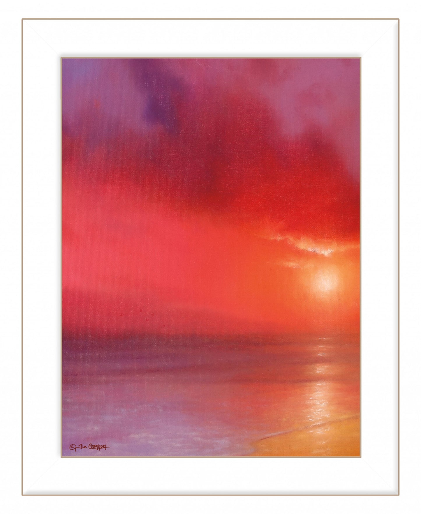 Sunset In Red 1 White Framed Print Wall Art