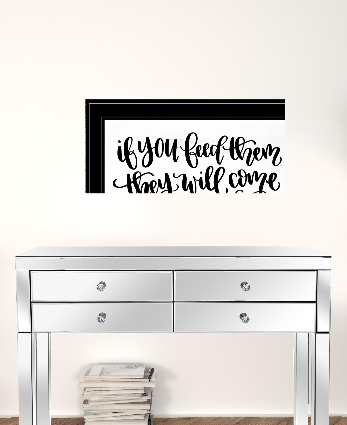 Set Of Two Lets Eat Or Feed Them 2 Black Framed Print Wall Art