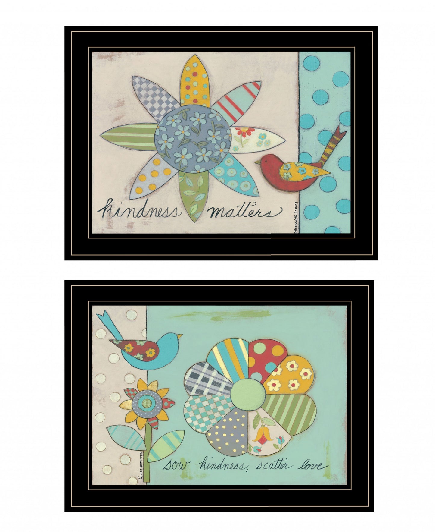 Set Of Two Kindness 2 Black Framed Print Wall Art