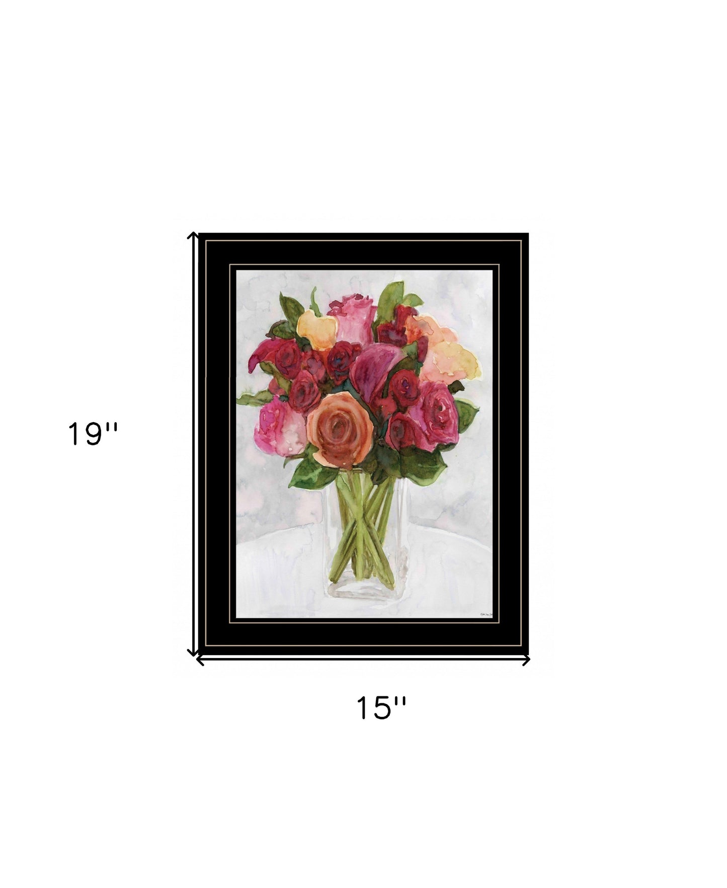 Vases With Flowers II 2 Black Framed Print Wall Art