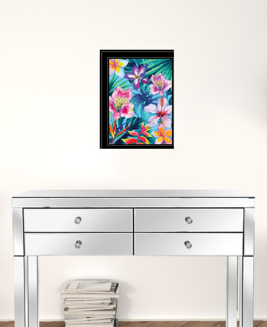 Tropical Flowers 3 Black Framed Print Wall Art