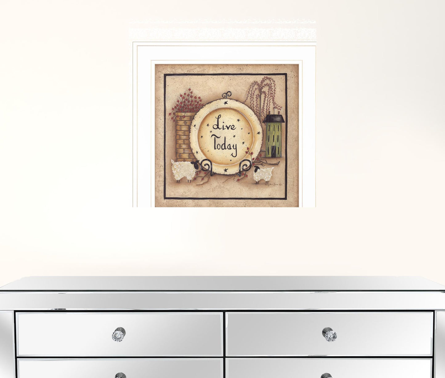 Live Today 3 White Framed Print Wall Art