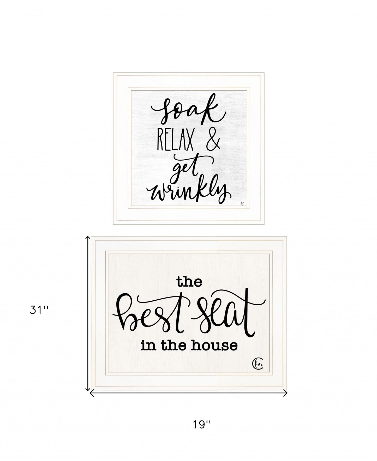 Set Of Two The Best Seat In The House 1 White Framed Print Wall Art