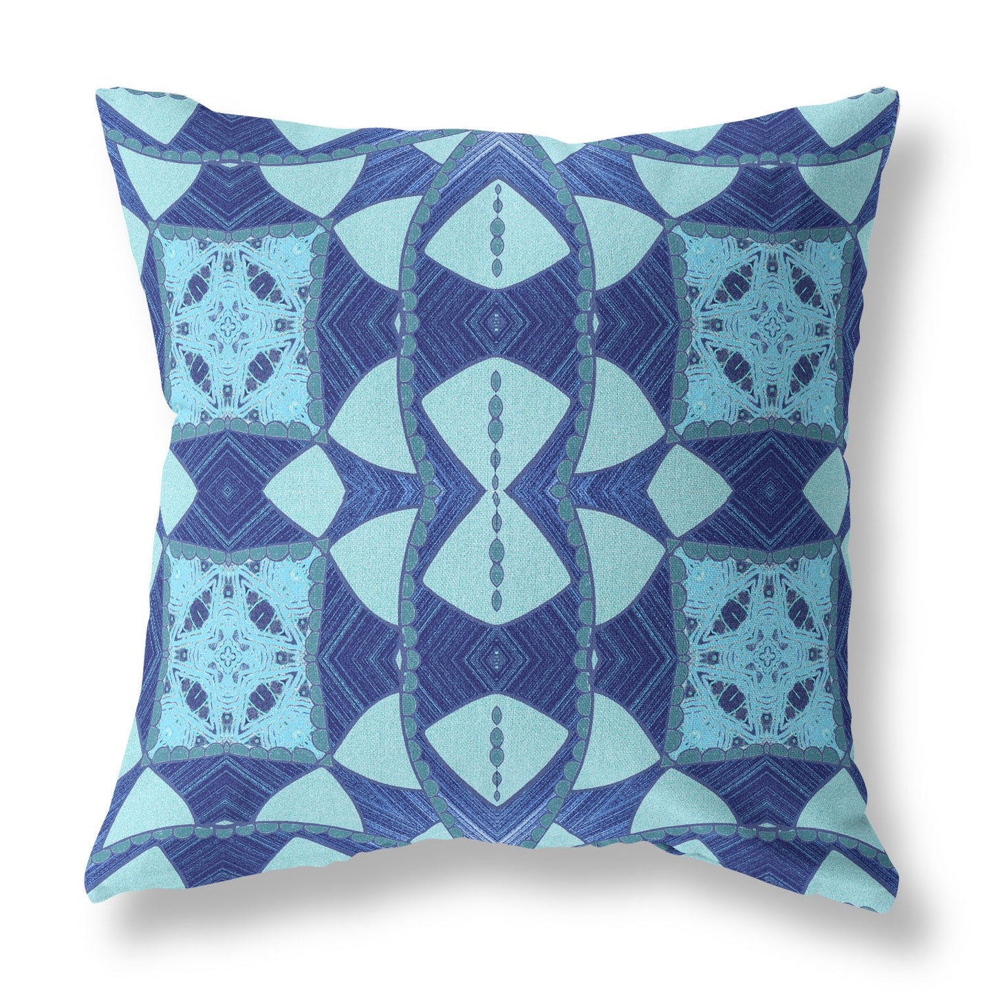 20" Sky Blue Cosmic Circle Boho Suede Throw Pillow