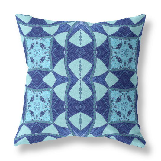 20" Sky Blue Cosmic Circle Boho Suede Throw Pillow