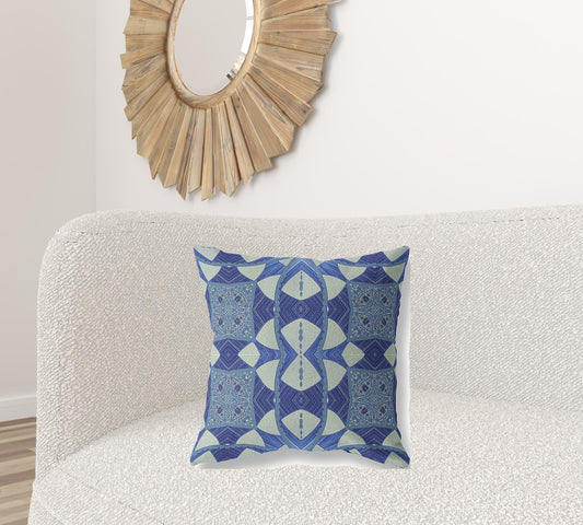 20" Dark Blue Cosmic Circle Boho Suede Throw Pillow