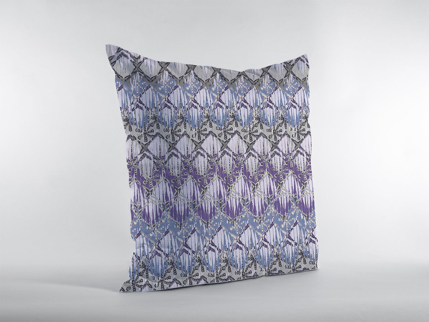 20” Purple Gray Hatch Decorative Suede Throw Pillow