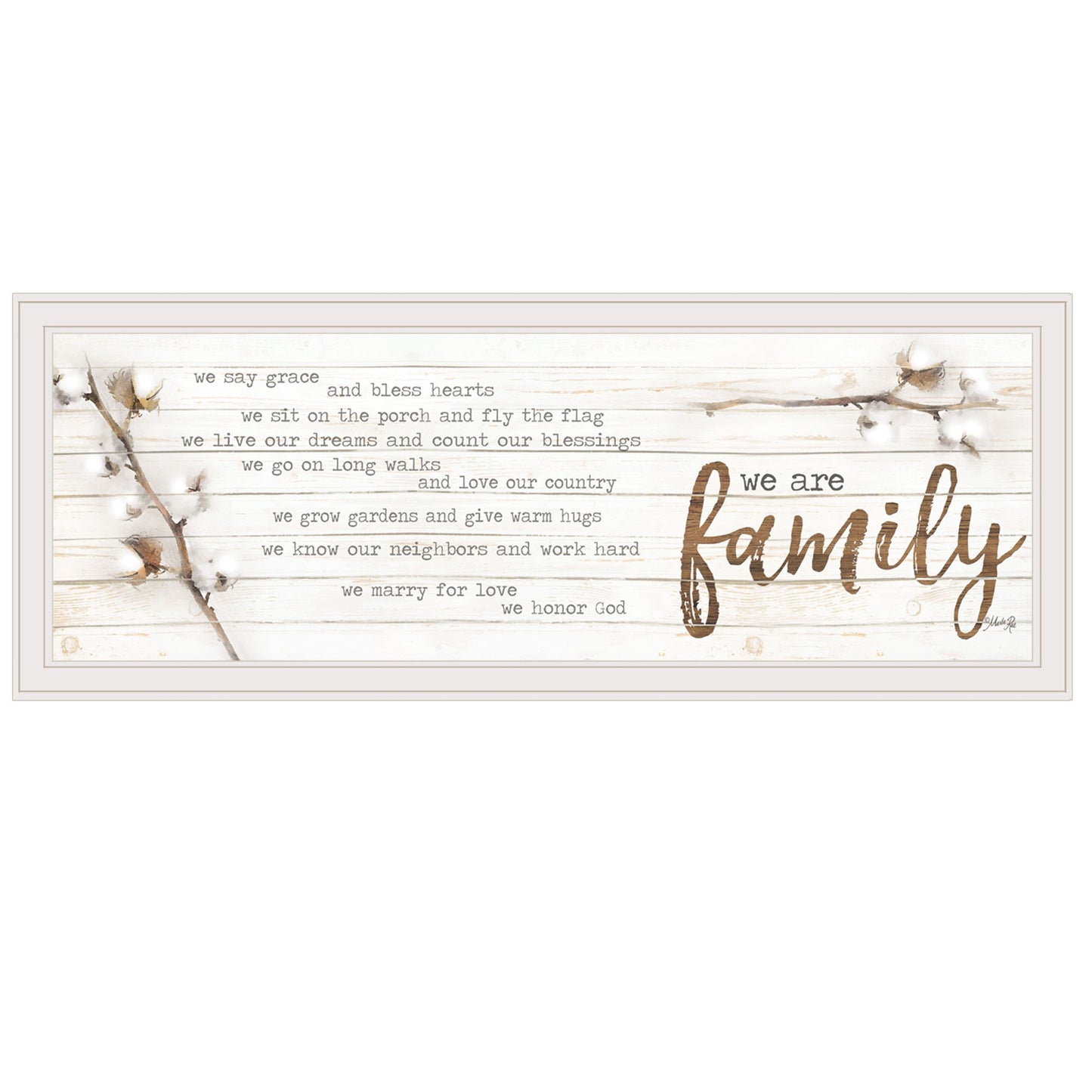 We Are Family White Framed Print Wall Art