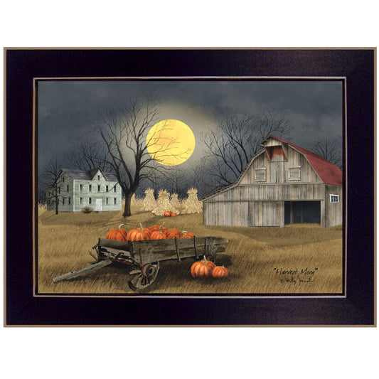 Harvest Moon 2 Black Framed Print Wall Art