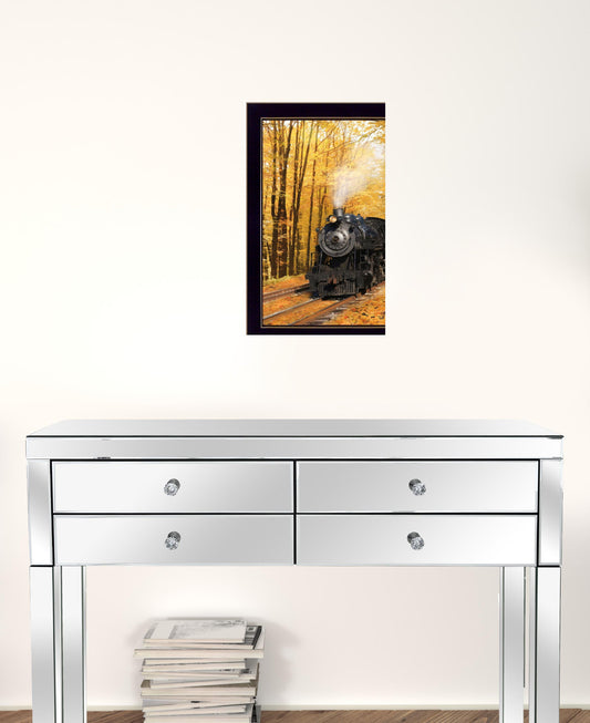 Fall Locomotive Black Framed Print Wall Art