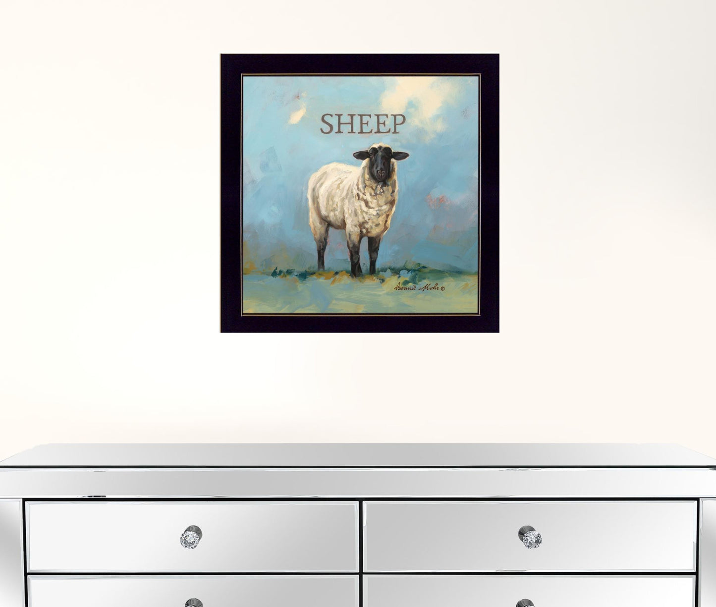 Sherlock The Sheep Black Framed Print Wall Art