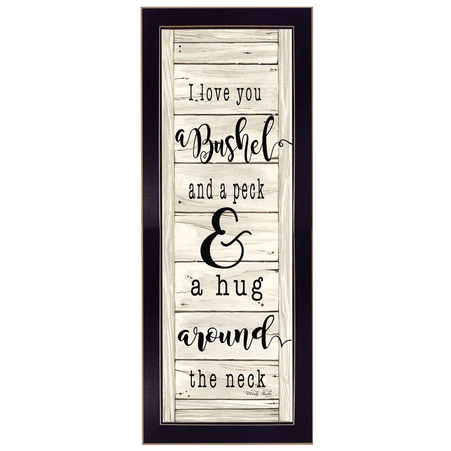 Hug Around The Neck Black Framed Print Wall Art