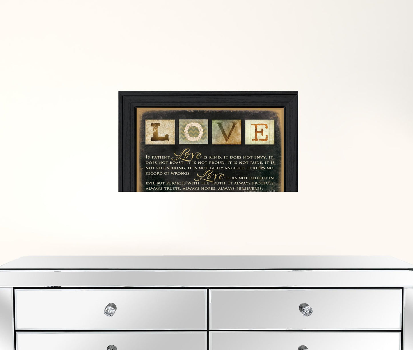 Love 1 Black Framed Print Wall Art