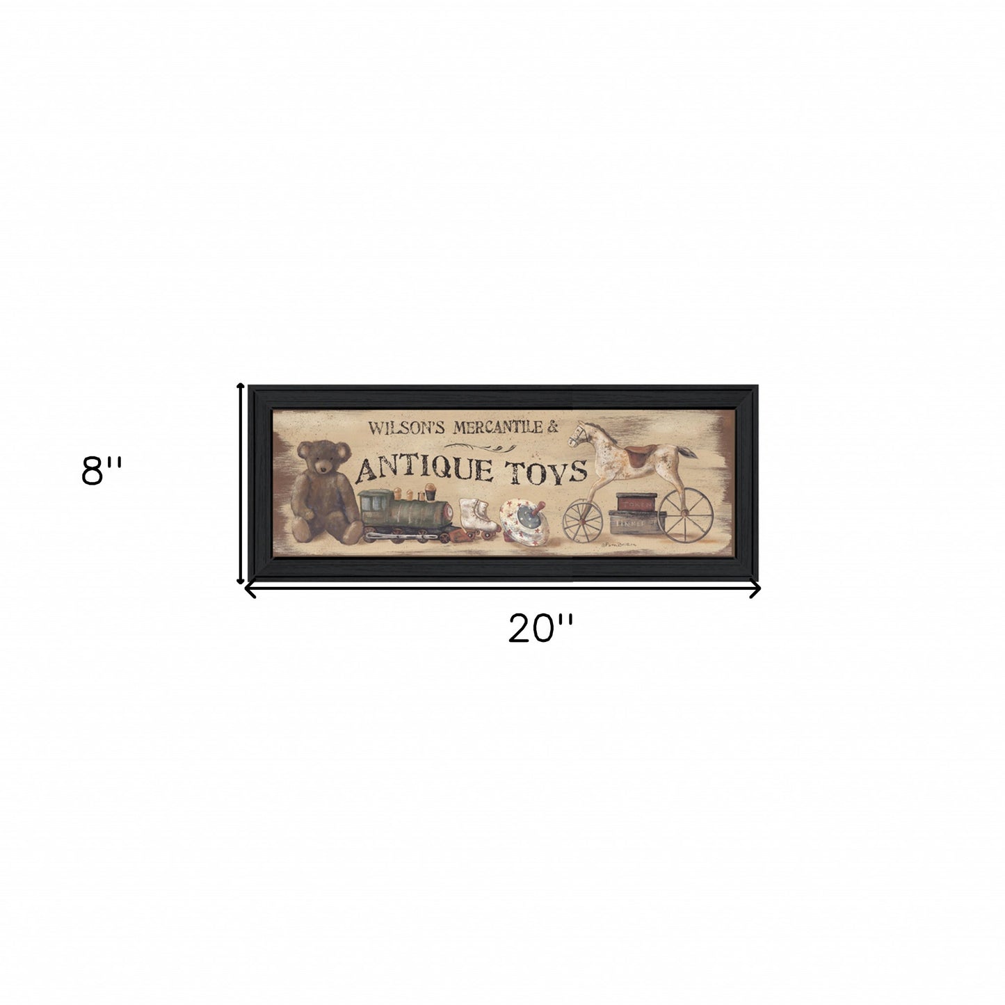 Antique Toys Black Framed Print Wall Art