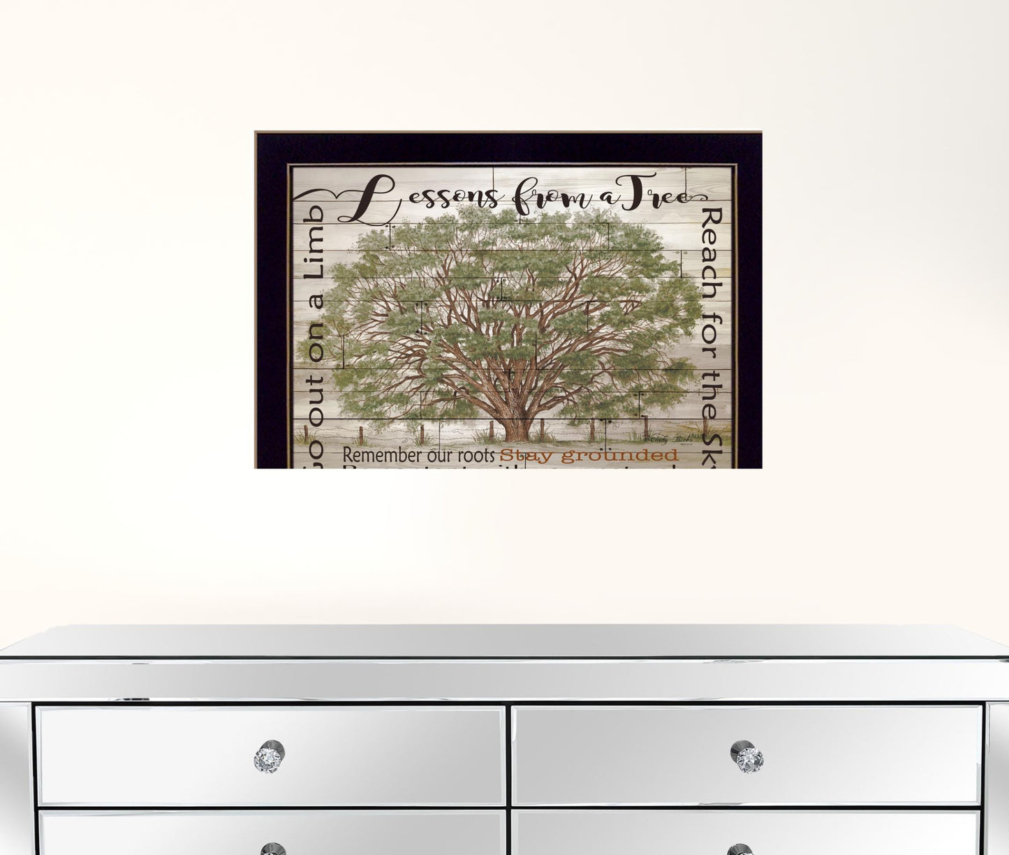 Lessons From A Tree Black Framed Print Wall Art
