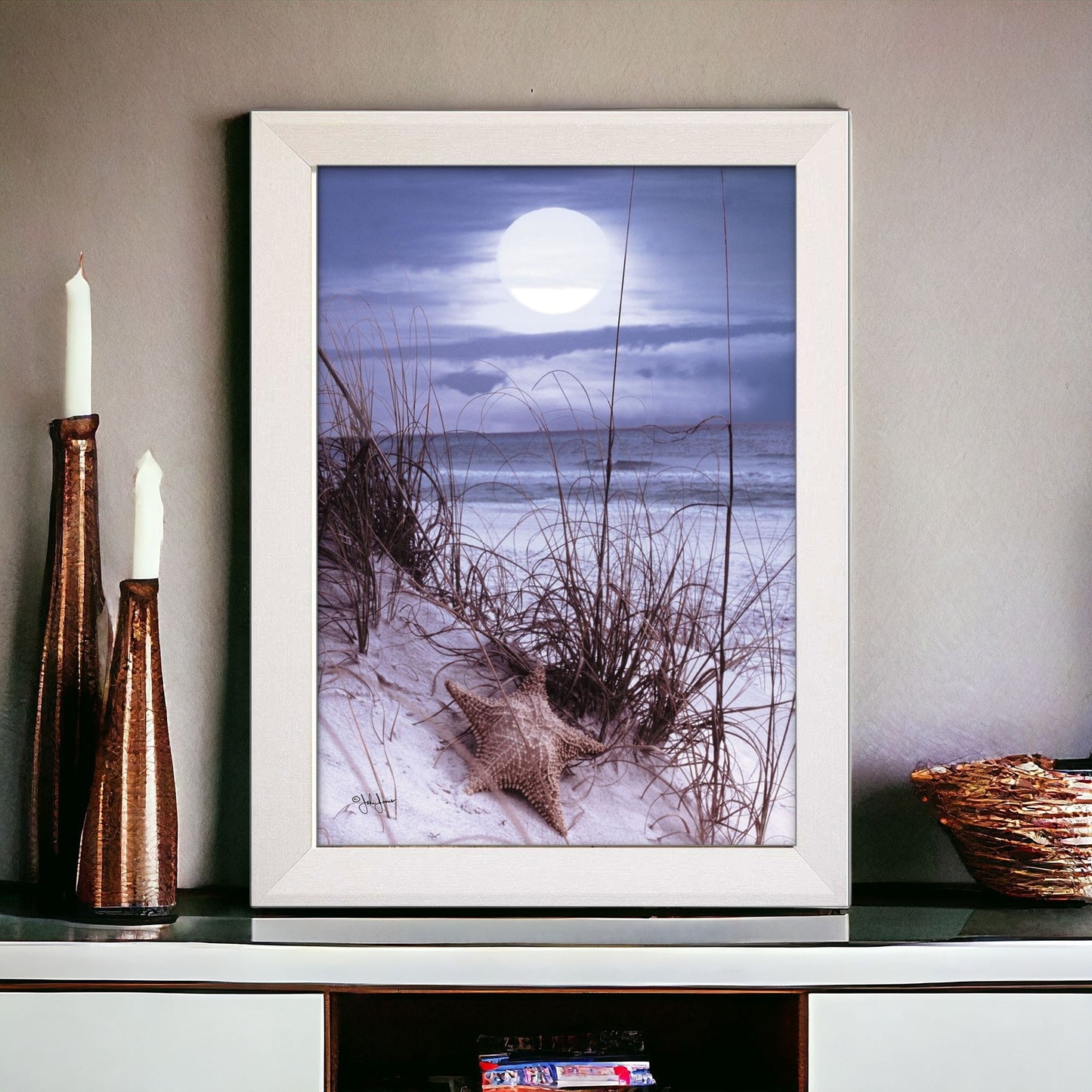 The Seashore White Framed Print Wall Art