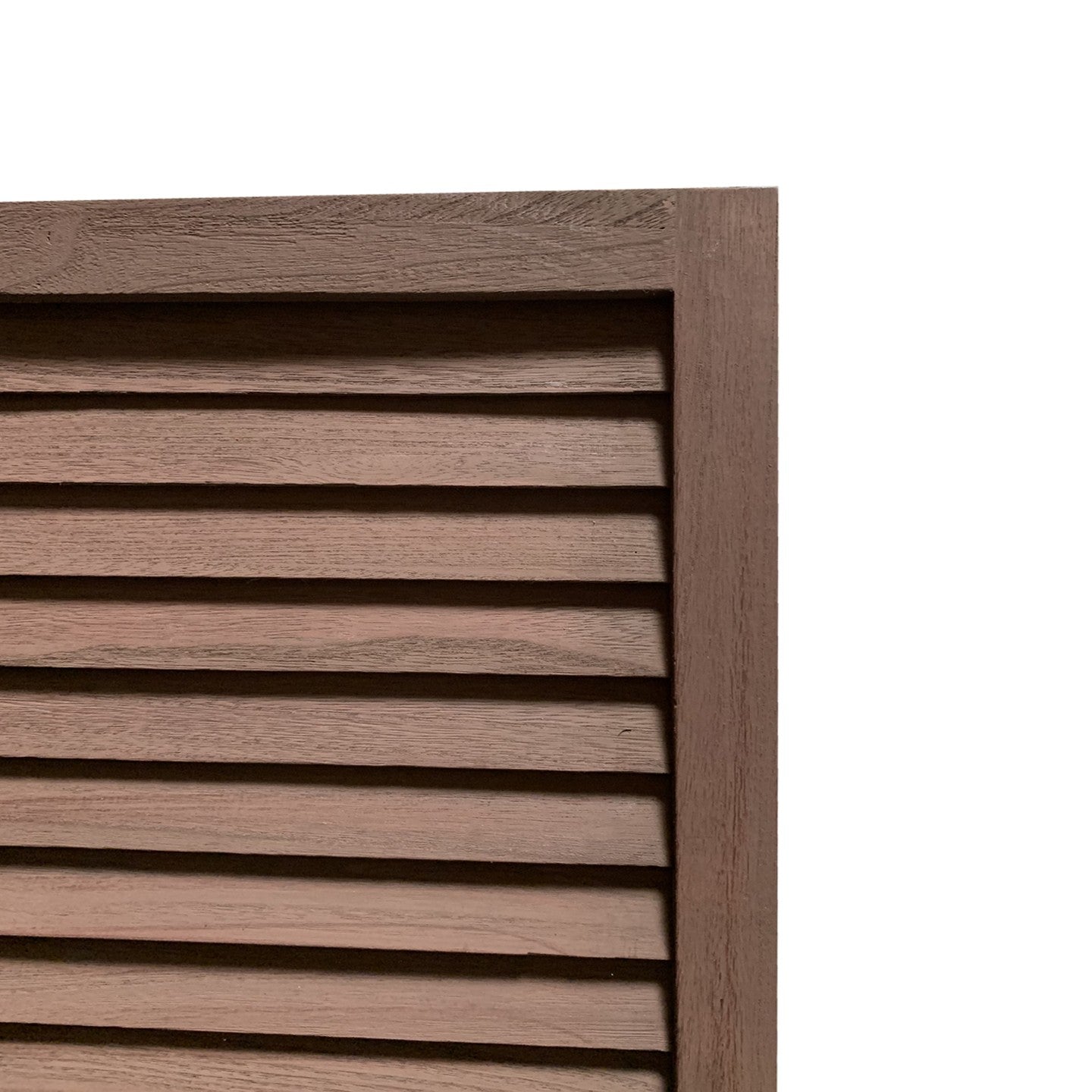 Stylish Three Panel Washed Brown Shutter Divider Screen