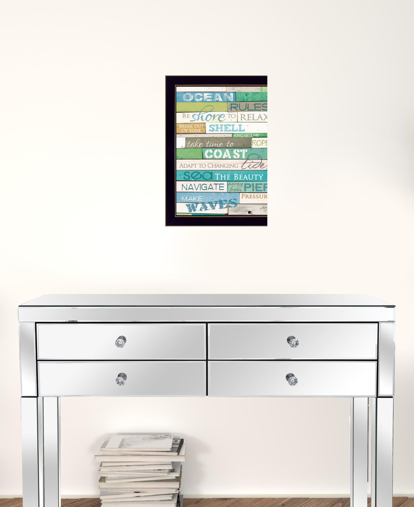 Ocean Rules 1 Black Framed Print Wall Art