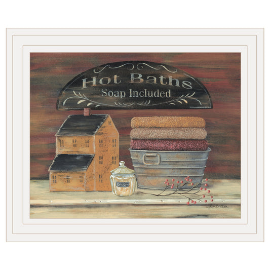 HOT BATH 8 White Framed Print Wall Art