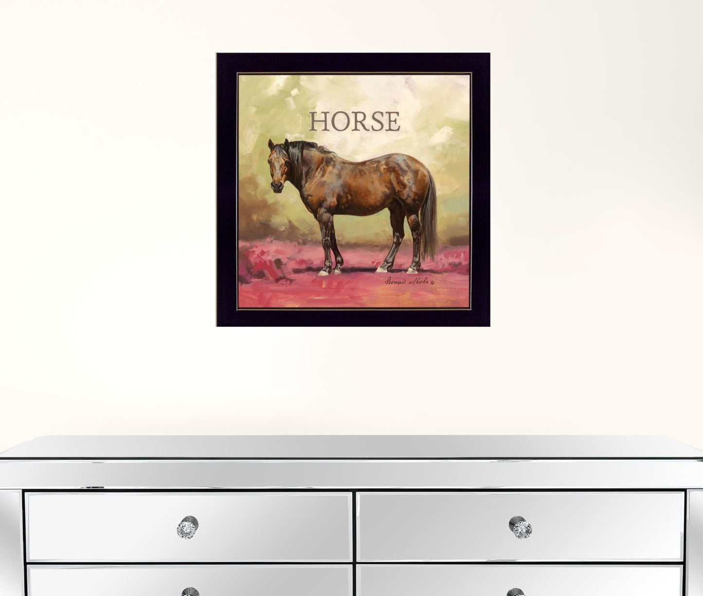 Henry The Horse Black Framed Print Wall Art