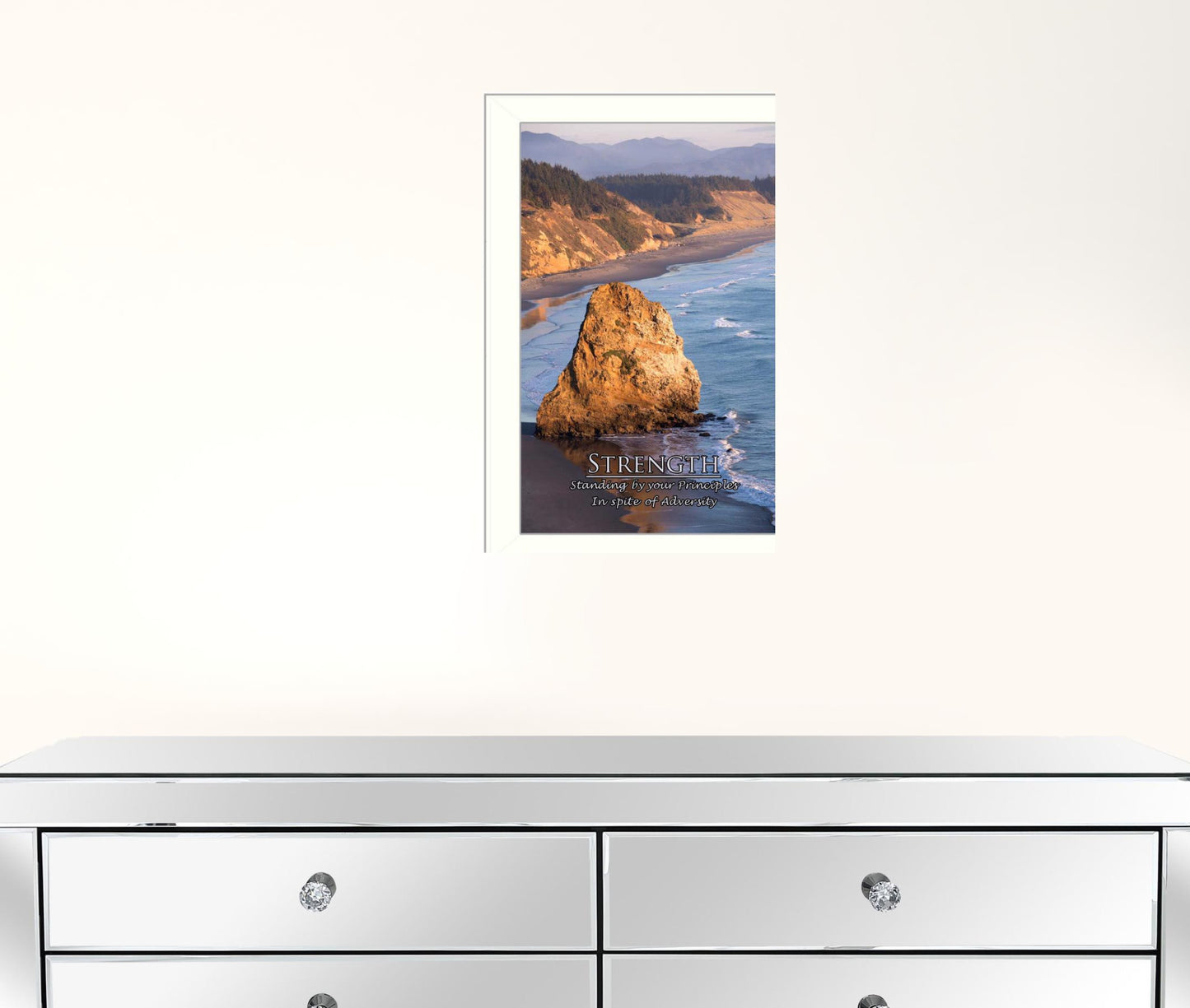 Strength 2 White Framed Print Wall Art