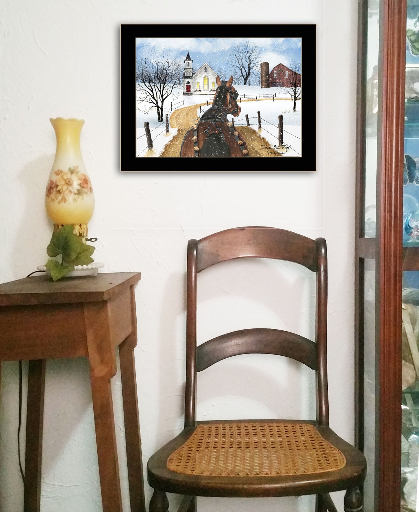 Sleigh Bells Ring 1 Black Framed Print Wall Art