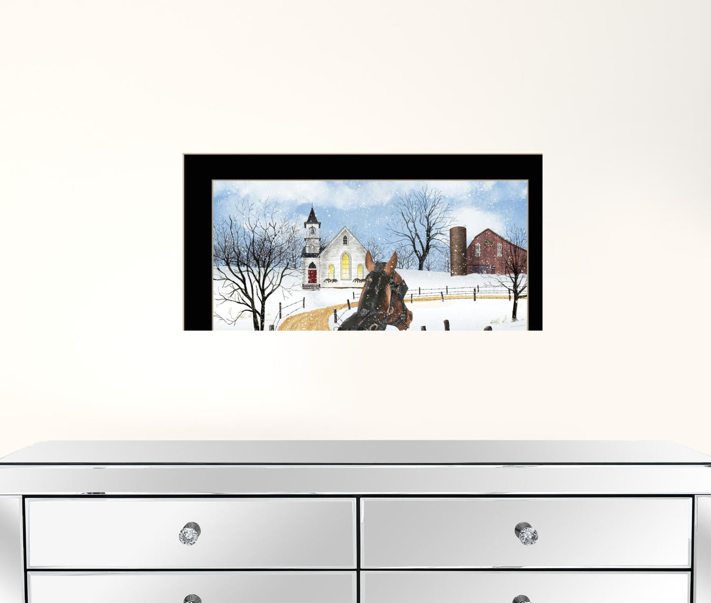 Sleigh Bells Ring 1 Black Framed Print Wall Art