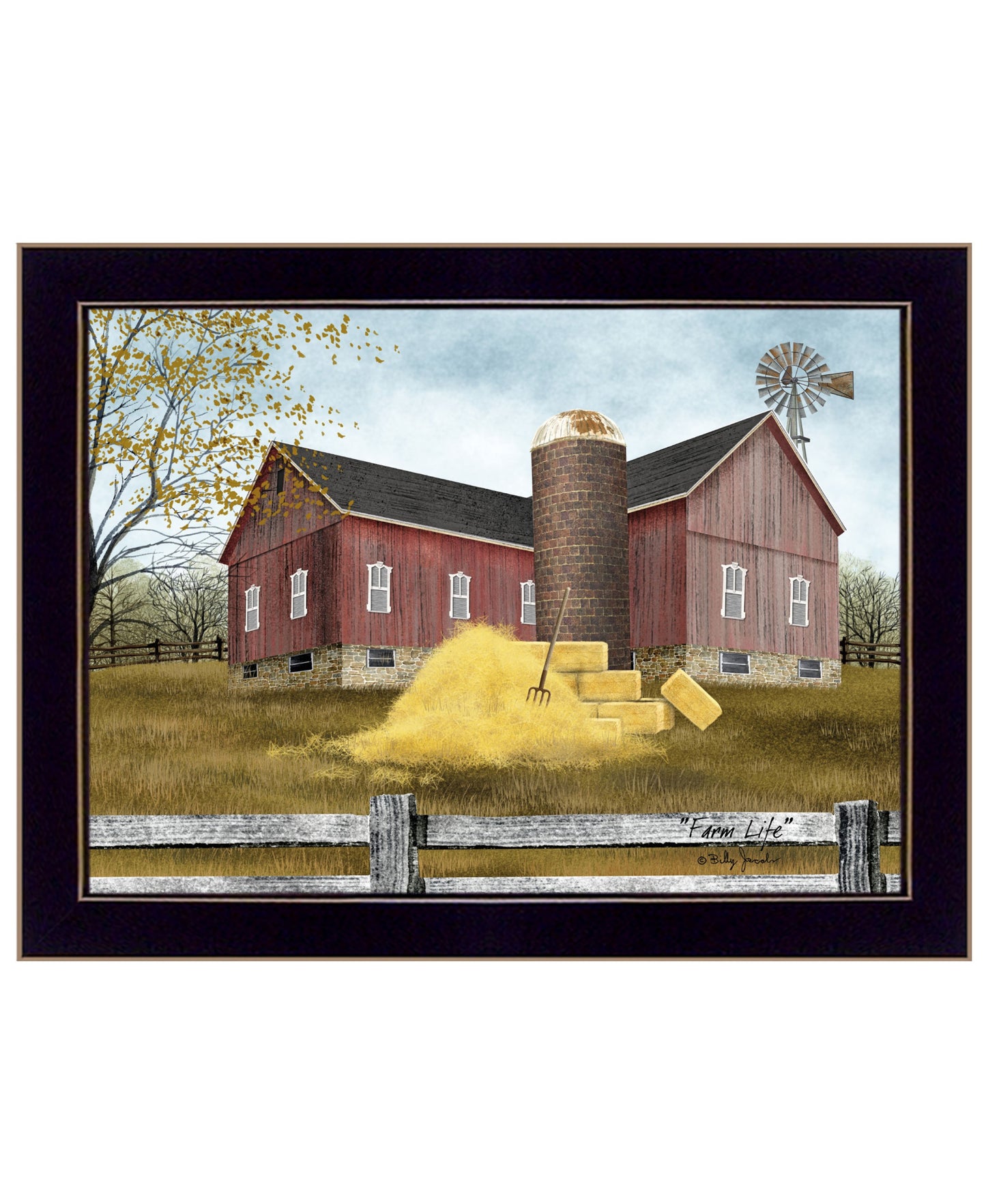 Farm Life 1 Black Framed Print Wall Art