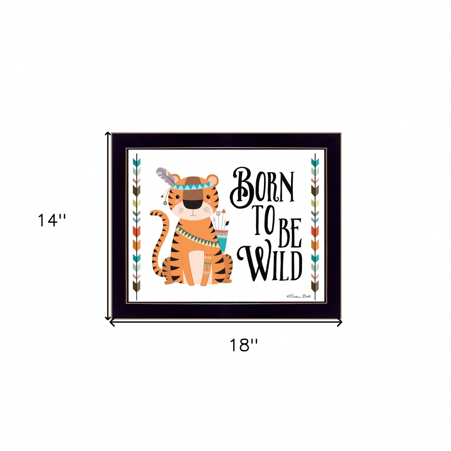 Born To Be Wild 1 Black Framed Print Wall Art