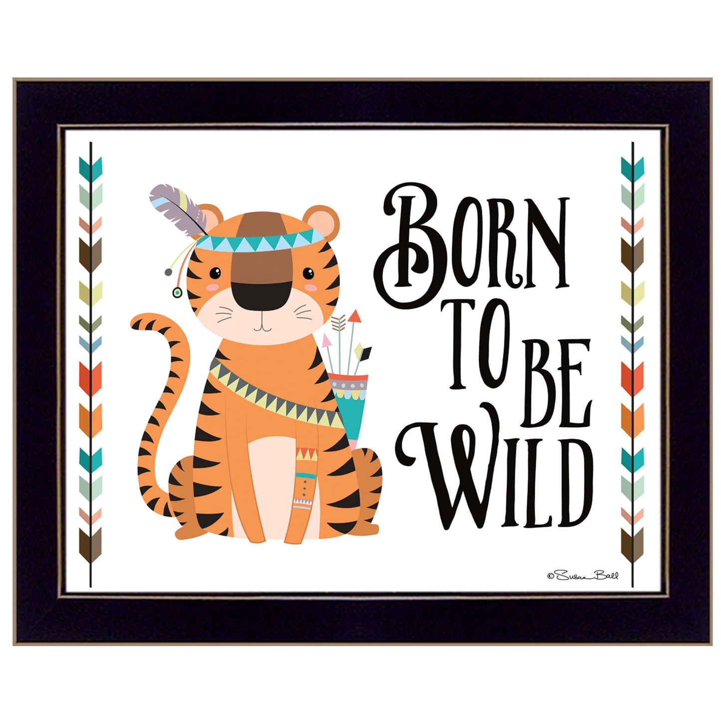 Born To Be Wild 1 Black Framed Print Wall Art